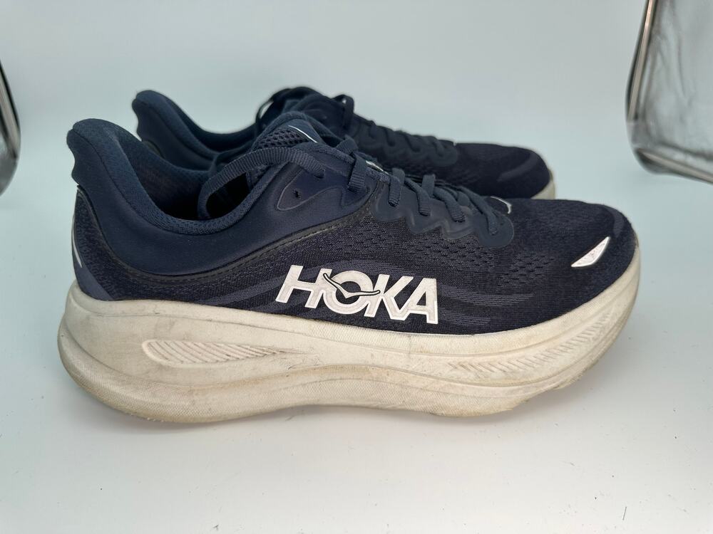 Hoka One One Bondi 9 1162013-VYN Athletic Sneaker Men's 10 Blue Knit Cushioned